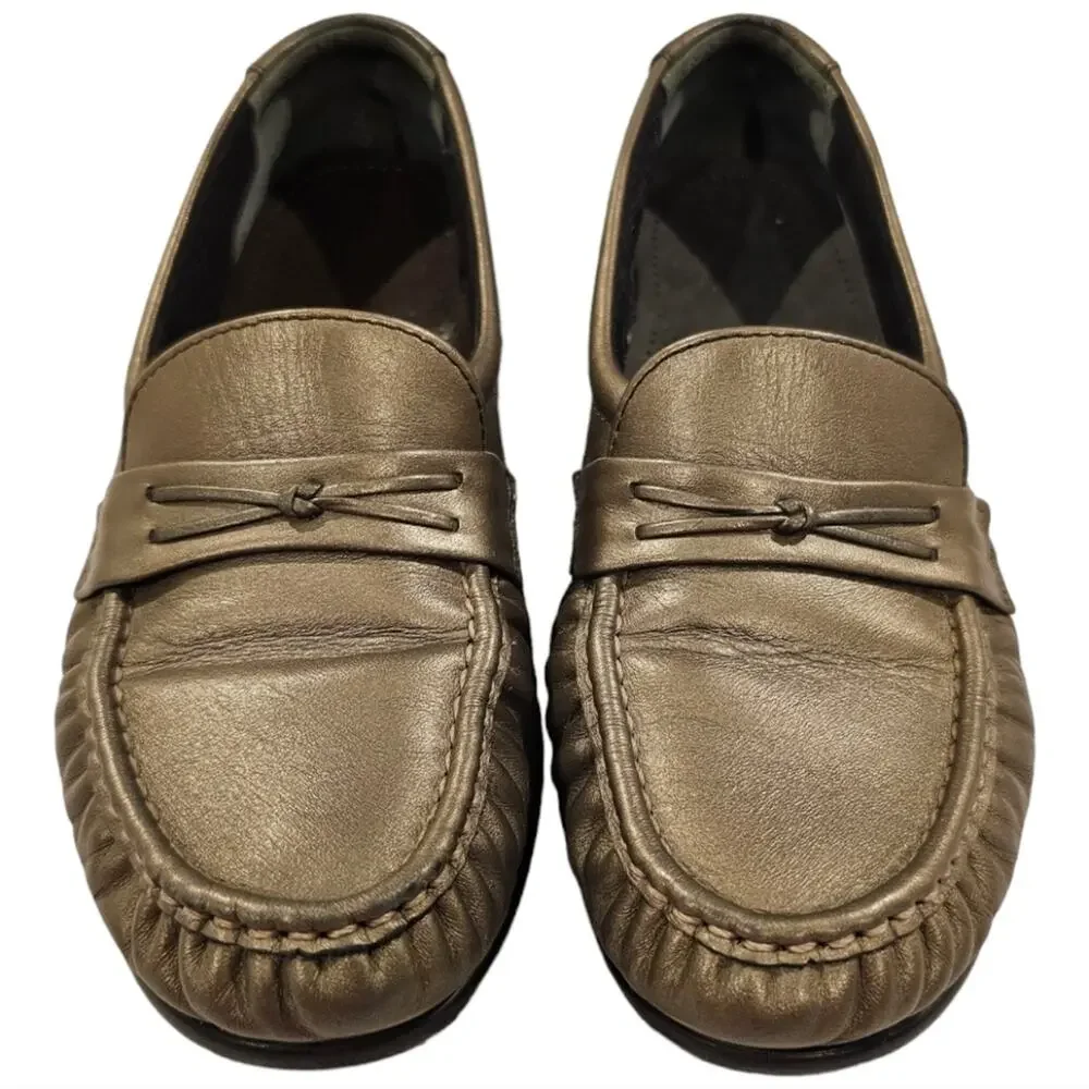 SAS Tripad Simplify Leather Moccasin Slip On Loafers 7.5 Medium Bronze
